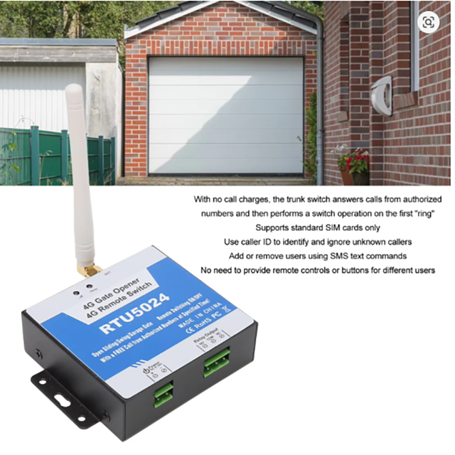 4G Door Gate Opener SMS Smart Alarm Wireless Phone Cellular Free Call Door Access Barrier Remote Control Gate Opener