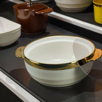 Ensemble de marmites à soupe en céramique personnalisées avec couvercle en verre pour cuisinière à usage domestique cuisine de restaurant pour la cuisson de la soupe
