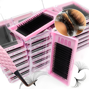 Matte Black Custom LOGO Individual Lashes Supplies Private Label Faux <strong>Mink</strong> Lash Trays Volume Classic Cashmere <strong>Eyelash</strong> <strong>Extension</strong> - Product Image 3