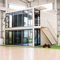 Maison préfabriquée mobile en conteneur ondulé pour salle d'activités, bureau et logement sur chantier transfrontalier