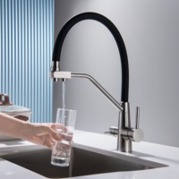 Robinet de cuisine moderne en laiton à poignée unique, à poser sur comptoir, avec douchette extractible, cartouche céramique, installation monotrou, garantie 3 ans