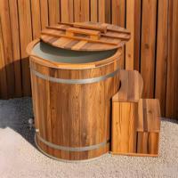 Outdoor Holz Whirlpool Set Cold Plunge Pool und Chiller Ice Barrel Bad Eis kübel Badewanne für den Außenbereich