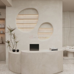 Newstar tùy chỉnh travertine thủ quỹ quầy sang trọng đá tự nhiên tiếp nhận bàn cho bán lẻ thương mại không gian - Product Image 2