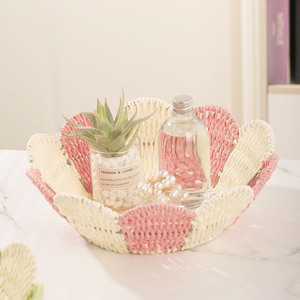 Woven Storage Basket Polygon Shape Handmade Fruit Snack <b>Vegetable</b> Desktop Organizer Basket - Product Image 2