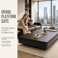 Nouveau modèle 2026 : Ensemble table basse et meuble TV de style minimaliste pour petits salons et chambres, table à thé sur pied avec tiroirs