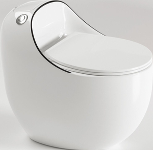 Meilleures ventes : Cuvette de toilettes monobloc en céramique, à siphon en ligne dorée, à siphon S, forme œuf, WC, articles sanitaires pour salle de bain - Product Image 2