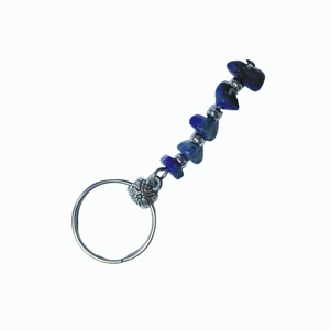 Handmade <b>Lapis</b> <b>Lazuli</b> Gravel Keychain Natural Blue Gemstone Chip Key <b>Ring</b> for Bag & Car Spiritual Gift - Product Image 2