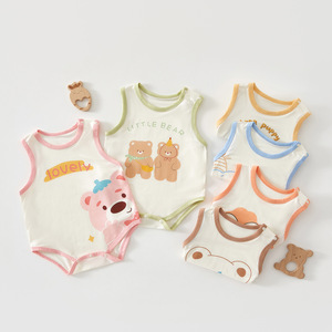 <b>Baby</b> Romper <b>Vest</b> Summer Thin Sleeveless Bodysuit Cotton Breathable Unisex <b>Newborn</b> Outfit - Product Image 1