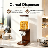 3,5L Houten Graan- en Snoepdispenser, Bulkvoedseldispenser, Droge Fruit-, Kaugom-, Kauwgom- en Noten-dispenser
