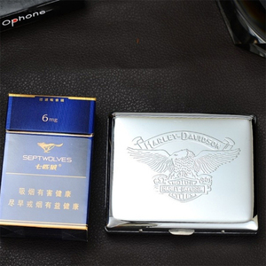 Étui à cigarettes gaufré et gravé anti-pression pour <span class=keywords><strong>homme</strong></span>, portable, en acier inoxydable, pour 20 cigarettes - Product Image 5