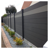 Fentech precios de cercado de jardín de aluminio para exteriores poste de aluminio paneles de valla de listones WPC valla de privacidad con listones horizontales