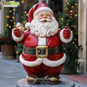 Escultura <span class=keywords><strong>de</strong></span> Fibra <span class=keywords><strong>de</strong></span> Vidrio <span class=keywords><strong>de</strong></span> Santa Claus <span class=keywords><strong>de</strong></span> Tamaño Real Enviando Regalos para Navidad - Product Image 2