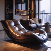 Chaise longue minimaliste de luxe pour balcon, fauteuil inclinable individuel avec fonction massage, en bois massif, pour bureau
