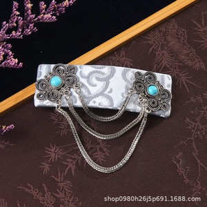 Pince à cheveux style chinois « Tracing The Realm Of Fireflies » avec motif de quatrain, pince BB artistique rétro pour coiffure unisexe - Product Image 4