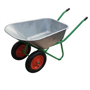 <span class=keywords><strong>Carretilla</strong></span> de Construcción de 90L con Doble <span class=keywords><strong>Rueda</strong></span> y Bandeja Metálica - Herramientas con Certificación ISO9001 y CE - Product Image 1