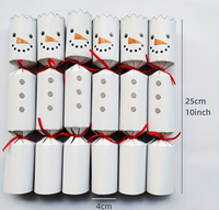 Lot de 6 craquelins de Noël avec chapeau de fête, blague et petit cadeau à l'intérieur, idéal pour les fêtes et les tables de fête