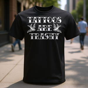 Camiseta con diseño vintage de tatuajes y sarcasmo, camiseta negra para hombre - Product Image 3