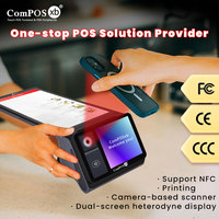 Terminal POS Móvil Android 14.0 de 8 Pulgadas con Pantalla Dual, NFC, GMS, Impresora de Transferencia, NFC, Cámara de 5MP