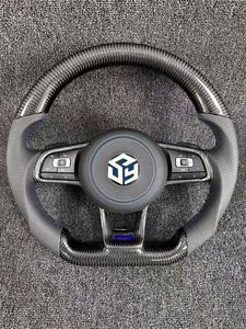 <span class=keywords><strong>Volante</strong></span> Deportivo VW Volkswagen <span class=keywords><strong>Golf</strong></span> R 5 6 7 MK5 MK6 MK7 <span class=keywords><strong>Gti</strong></span> Passat CC <span class=keywords><strong>A3</strong></span> Camry con Detalles en Negro Piano, Línea R, Cuero y Fibra <span class=keywords><strong>de</strong></span> Carbono - Product Image 4