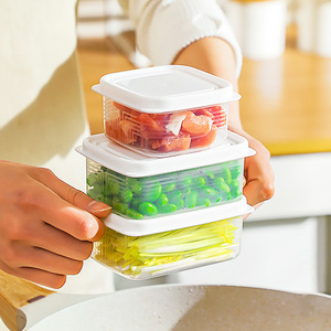 Food Storage Containers Rectangle Airtight Clip-On Lid For Vegetables Meat Rice Kitchen Use - Product Image 1