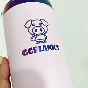 8pack Custom logo rainbow Plated 20oz Double Walled Stainless Steel Travel Mugs <b>Cups</b> with Colored <b>Straw</b> <b>and</b> Slide <b>Lid</b> - Product Image 4