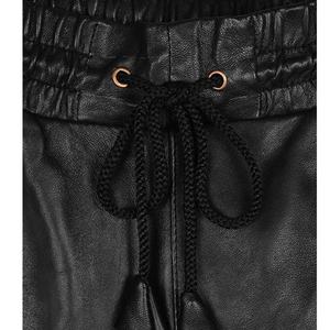Pantalon en cuir véritable noir à cordon de serrage PIHA à prix avantageux - Pantalon d'hiver pour homme de style streetwear fait main - Product Image 2