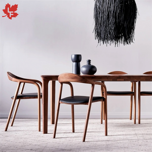 Sillas de Comedor Modernas de Madera con Asiento de Cuero PU a <span class=keywords><strong>Precio</strong></span> Económico, Silla de Comedor Nórdica de Madera Maciza para Hotel, Cocina y Eventos - Product Image 1