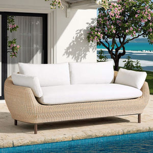 आधुनिक शैली तीन सीटर आउटडोर फर्नीचर लंबे रतन सोफा ने होटल के लिए लकड़ी के साथ नया मॉडल रतन स्थापित किया - Product Image 6