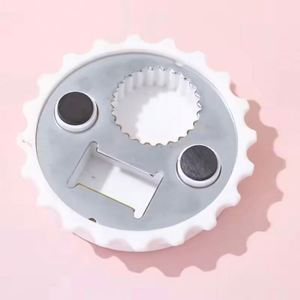 Imán de nevera 3D en blanco, abridor de botellas de cerveza redondo, decoración metálica multifuncional de una cara, logotipo moderno de tamaño mediano - Product Image 5