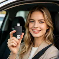 Adaptateur USB Type C 2-en-1 CarPlay Android Auto Source Factory, Dongle de voiture en plastique avec écran de démarrage personnalisé et emballage