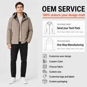Chaqueta Acolchada Ligera con Capucha para Hombre, Abrigo Térmico Impermeable con Cremallera Completa, Ropa de Abrigo Cálida para Invierno - Product Image 1