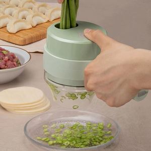 4 in 1 Handheld Electric <b>Vegetable</b> <b>Cutter</b> Set Kitchen Tools for Garlic Pepper Chili Onion Celery Ginger Meat With Brush - Product Image 1