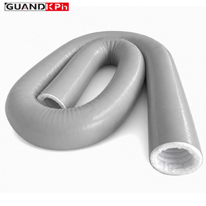 Silencieux de conduit flexible à réduction de bruit, tuyau d'aération <span class=keywords><strong>isolé</strong></span> en nanofibres avec noyau en aluminium perforé pour ventilateur en ligne et système CVC - Product Image 6