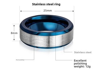 <strong>UK</strong> US <strong>Men's</strong> Electroplated Stainless Steel Anti-Allergic Couple <strong>Rings</strong> Alphanumeric Text for Daily Wear Directly Operated - Product Image 6