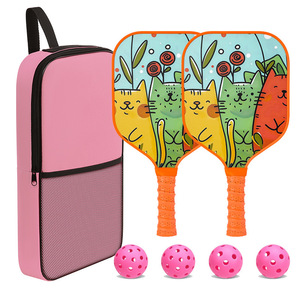 Outdoor Eltern-Kind Pickleball-Set aus Fiberglas-Material mit Solidem Muster, Tragbar, USAPA-Zertifiziert, Zwei Schläger und Vier Bälle - Product Image 5