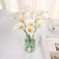 Bunga Calla Lily Mini Buatan Tangan, Dekorasi PU Hemat Biaya untuk Rumah, Kamar, Pernikahan, Hari Ibu, Perlengkapan Natal
