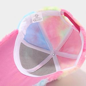 Winter New Arrival Fashion Women Trendy Hat <b>Tie</b> Dye Ombre Colour Furry Baseball Cap - Product Image 6
