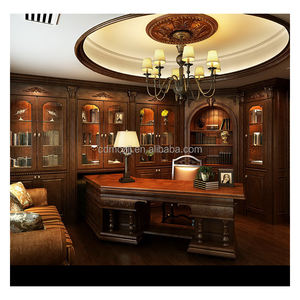 Servicio de personalización para toda la casa, muebles de sala de estudio de estilo americano, juego de oficina jefe, armario para libros, librería de madera maciza - Product Image 4