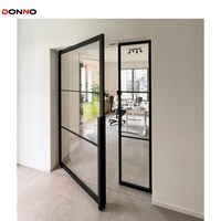 Porte pivotante taille grande porte d'entrée moderne en aluminium verre personnalisé aluminium design graphique cadre en bois porte coulissante en verre Villa