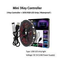 Mini contrôleur USB bricolage 5V LED Kit de bande lumineuse TV avec 1M 2M 3M 5050 IP65 blanc noir PCB App Mode de contrôle 30Led rétro-éclairage