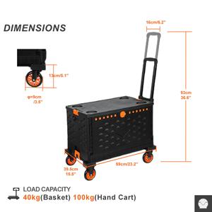 Carrito de Compras Plegable Multiusos Tianyu T750R con Diseño de Plataforma y Ruedas de PU de 4'' - Product Image 3