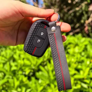 Étui porte-clés en Silicone à <span class=keywords><strong>2</strong></span> boutons, coque de protection pour Renault Clio Modus Clio <span class=keywords><strong>Dacia</strong></span> Sandero Logan <span class=keywords><strong>Duster</strong></span> Dokker 2021 2020 <span class=keywords><strong>2019</strong></span> - Product Image 3