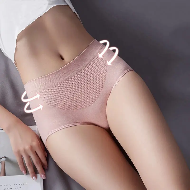 1801 Japanese Women 3D honeycomb warm low waist seamless underwear tummy control hip raise ladies briefs panties