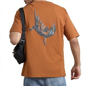 เสื้อยืดโออีเอ็มทรงหลวม หนัก 300 กรัม ผ้าเจอร์ซีย์ สตรีทแวร์ คอตตอน 100% คอกลม พิมพ์โลโก้ด้านหน้าแบบพัฟ  ไซส์ใหญ่พิเศษสำหรับผู้ชาย - Product Image 4