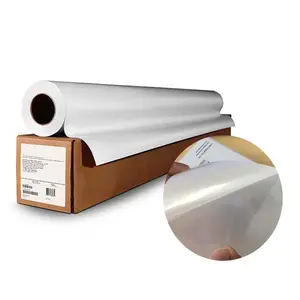 Wide Format Aqueous 24 Inch Inkjet Printing Adhesive PP Paper Roll