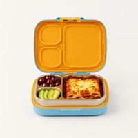 2026 Hot Selling Schattige Kinderlunchbox Set Draagbare School Eten Opbergdoos met Verwarmbare Waterfles