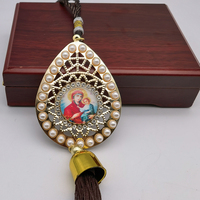 Cadeaux pampilles pendentifs de voiture avec perles motifs religieux personnalisés église gothique