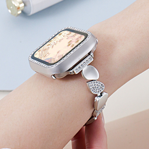 Correas de Reloj de Aleación con Diamantes Brillantes, Correas Metálicas <span class=keywords><strong>para</strong></span> <span class=keywords><strong>Apple</strong></span> <span class=keywords><strong>Watch</strong></span> Series 11 10 40 42 46 49mm, Brazalete Delgado - Product Image 4