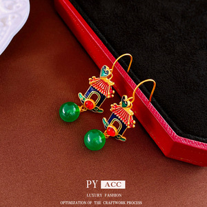 أقراط على شكل قلب بشرابة ذهبية بأسلوب صيني جديد، تصميم عتيق فاخر بأسعار معقولة، خطاف أذن جميل يناسب جميع الأذواق - Product Image 4