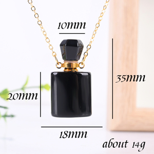 Colliers en gros avec pendentifs en cristal naturel gravé, flacons de parfum, flacons d'huiles essentielles en pierre de quartz pour la bijouterie - Product Image 2